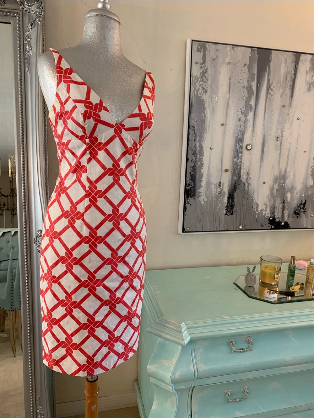 Milly spaghetti strap sheath dress size 4